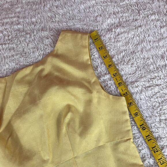 Vintage 60s unbranded buttercup yellow and lace jacket evening maxi dress, m - Picture 9 of 9